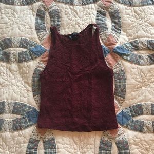 Ruby colored crop top